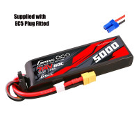 Gens ace 5000mAh 2S 7.4V 60C Short-Size G-Tech Lipo Battery Pack with EC5 Plug