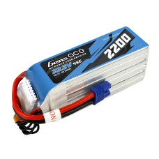 Gens Ace 2200mAh 6S 22.2v 45C Lipo Battery With EC3 Plug