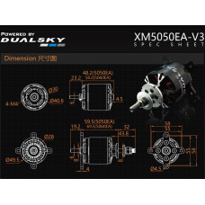 Dual Sky XM5050EA-12 V3 610kv 70E Brushless Outrunner Motor 290g 12x10 to 15x8E Prop Reaplces 10cc 0.5-0.60 Glow Engine