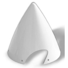 Falcon 3.5" Carbon Spinner - Pointed Cone - White - (Gas)